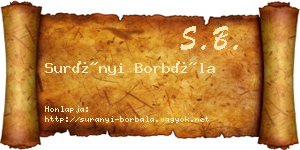 Surányi Borbála névjegykártya